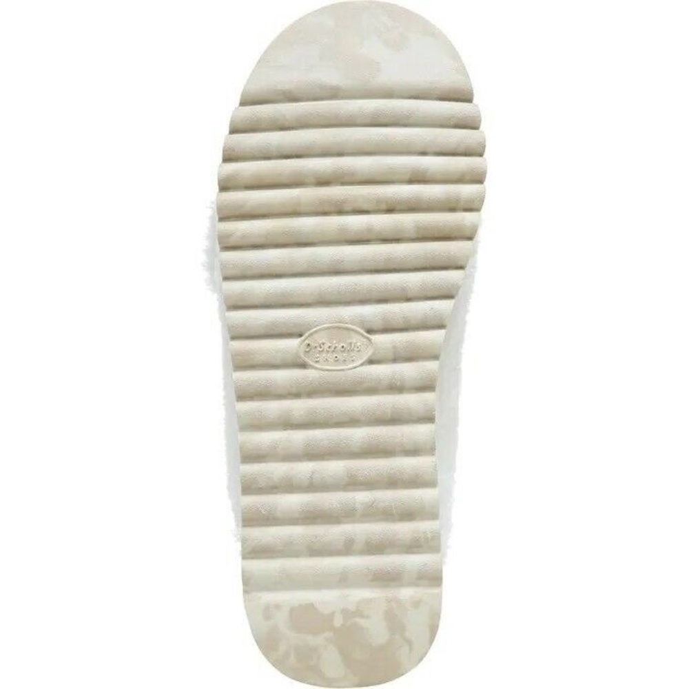 NEW Dr. Scholl’s Staycay OG Faux Fur Buckle Sandals WHITE TOFU NIB FAUX COMFY - Picture 3 of 4